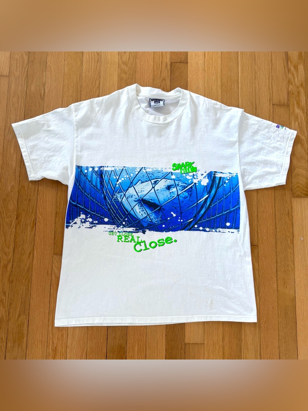 Vintage 90s Shark Week T Shirt Mens XL Lee Sport Graphic Tee Made In USA Wrap